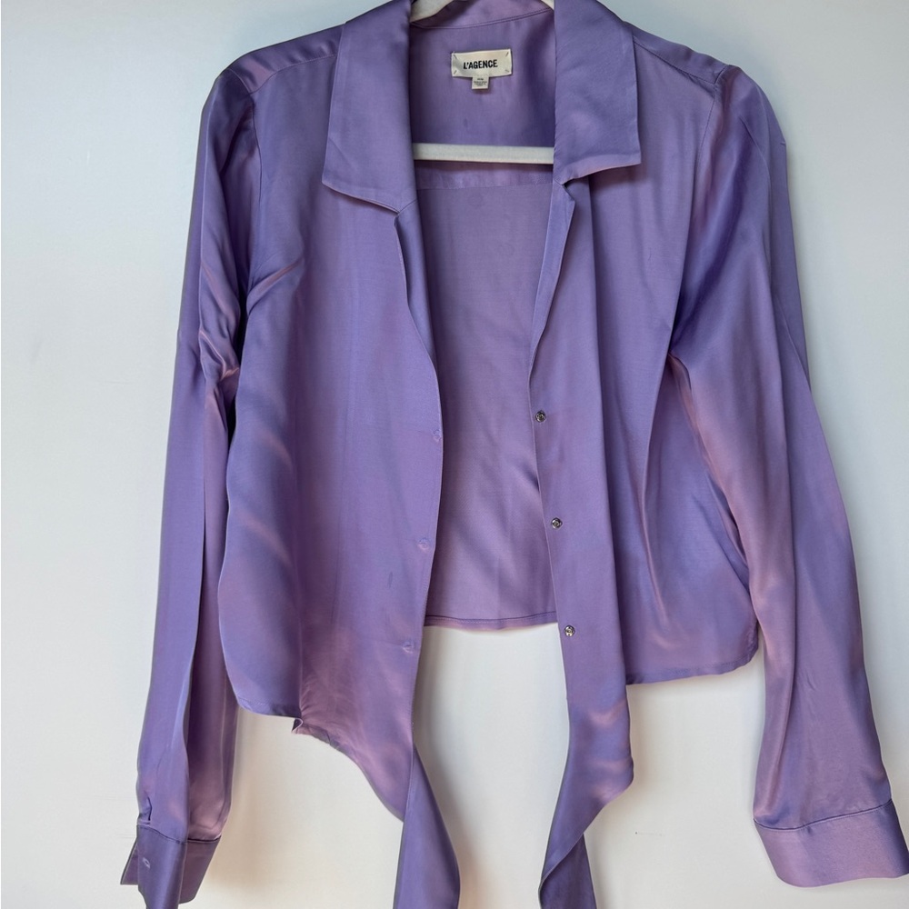 L'AGENCE Lavender Button-Down Shirt